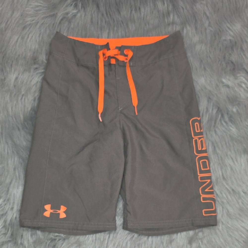 Under Armour Charcoal and Orange Swim Shorts